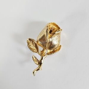 Vintage DuBarry Fifth Avenue Gold Tone Rose Bud Flower Brooch Pin – DFA Signed
